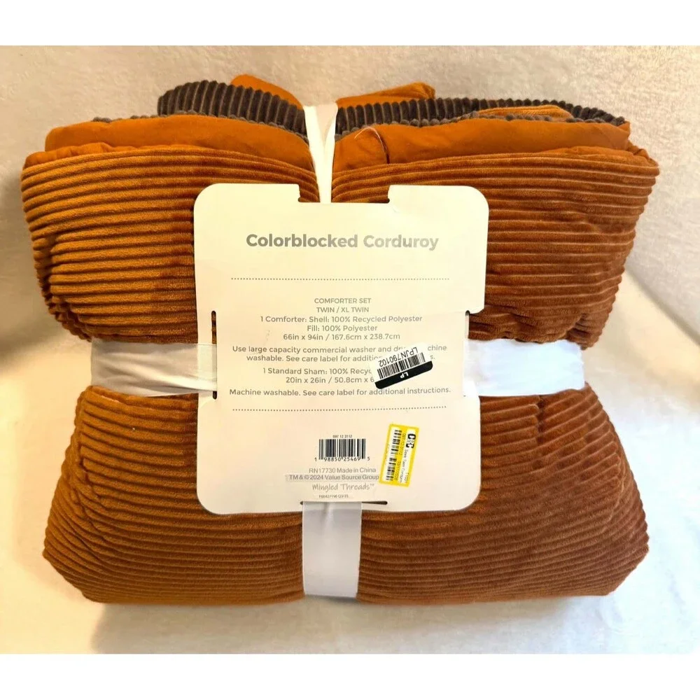 Seek Twin Corduroy Comforter Soft Cozy Ribbed Kids Bedding Twin Blanket